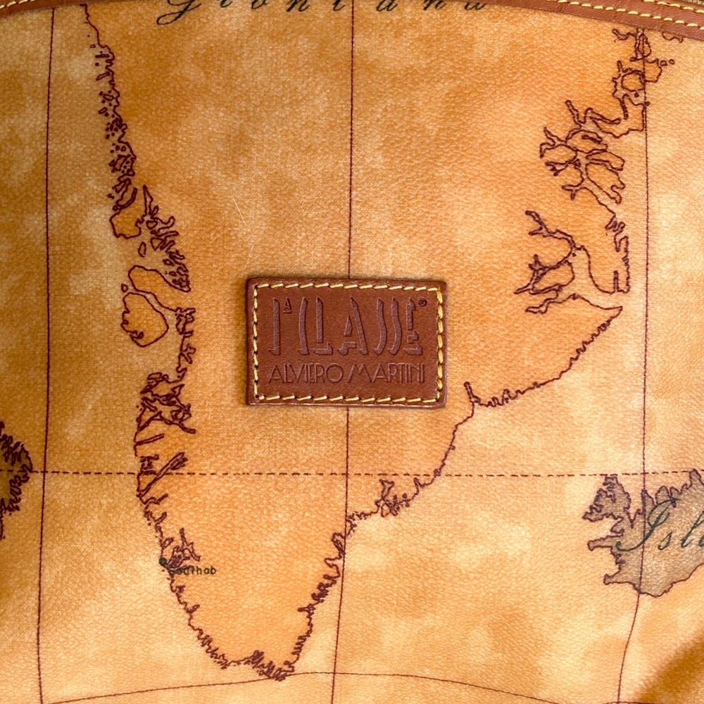 Alviero Martini 1a Classe Classic Map Cosmetic Toiletry Bag Italy World's Fair - Picture 2 of 12